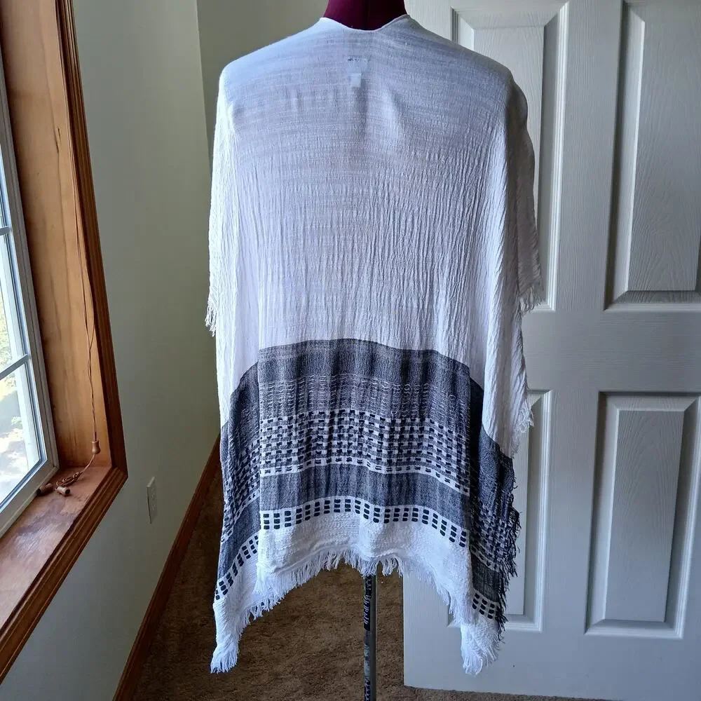 Echo Lightweight Gauze Caftan Shawl OSFA rayon cotton woven poncho scarf wrap